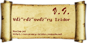 Vörösváry Izidor névjegykártya